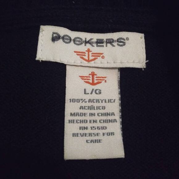 Dockers Black & Gray Color Block Patchwork Crew Neck Grandpa Sweater Sz Large - Picture 3 of 6